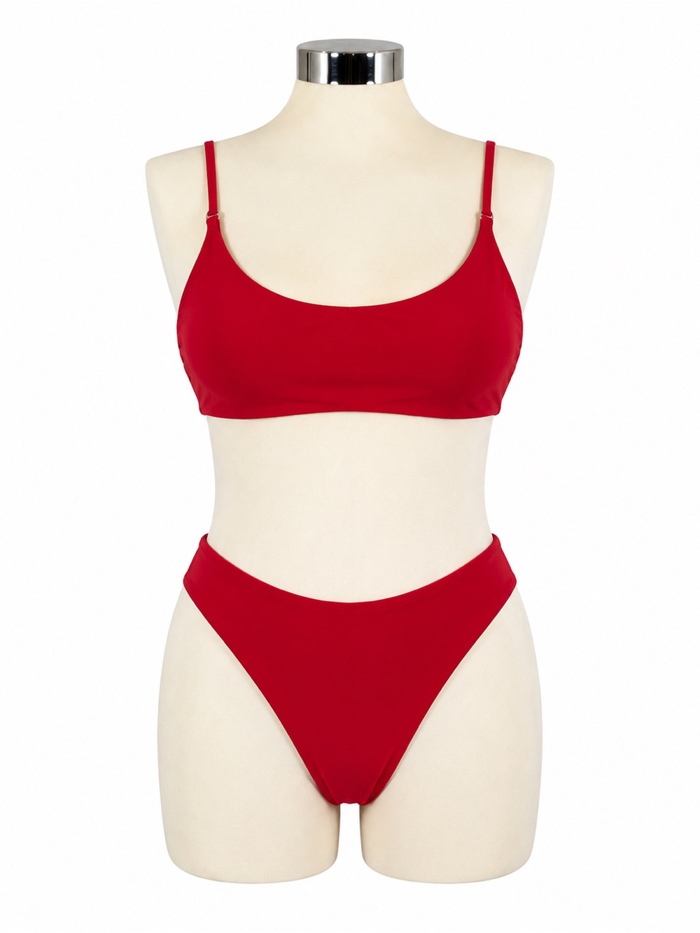 NWOT Women’s Red Scoop Neck Bikini Set